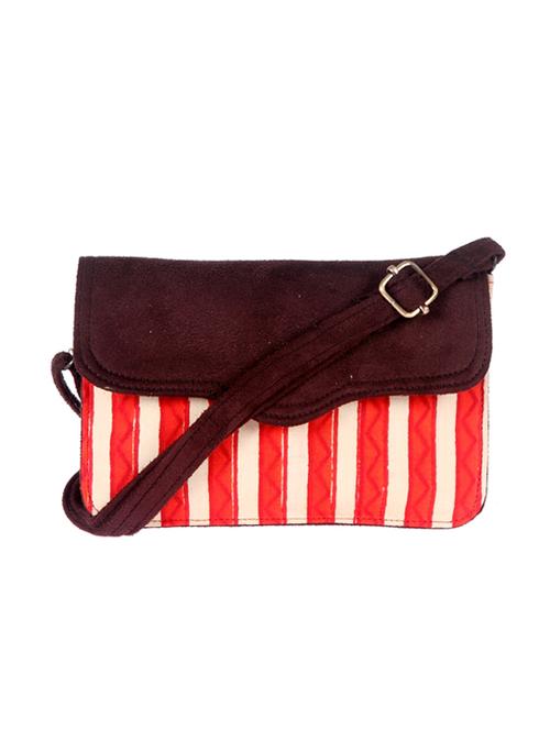 orange printed cotton sling bag - 11211731 - Very Small Image - 1