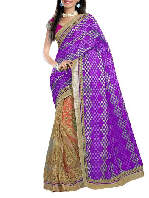 multi colored saree with blouse - 11212337 - Very Small Image - 1