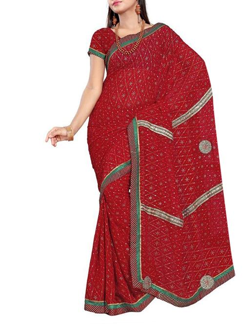 multi colored georgette saree with blouse - 11212525 - Very Small Image - 1
