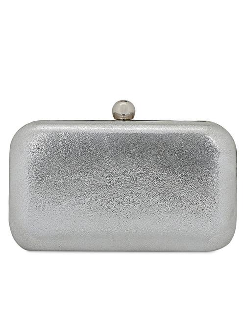 silver glittery leatherette box clutch - 1121304 - Very Small Image - 1