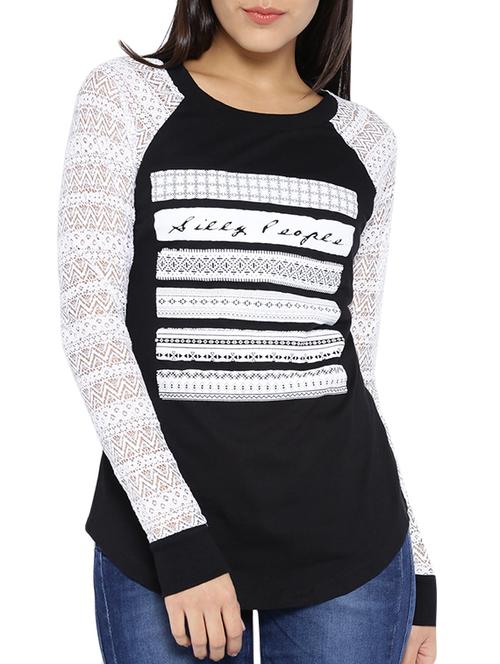 black cotton regular tshirt - 11214920 - Very Small Image - 1