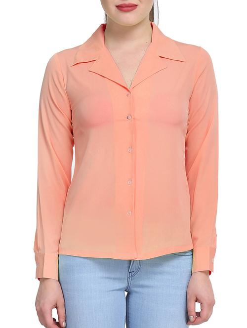 orange polyester regular shirt - 11215105 - Very Small Image - 1