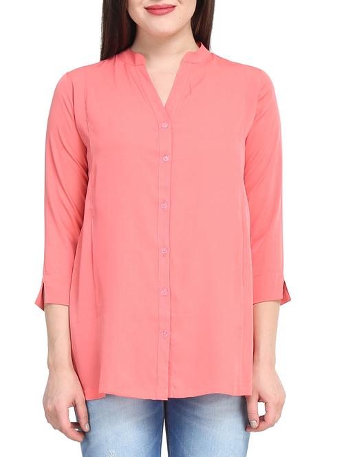 orange polyester regular shirt - 11215126 - Very Small Image - 1