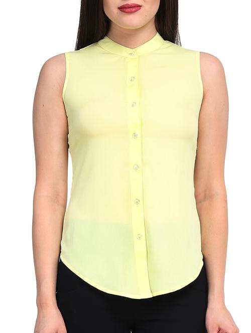 yellow polyester sleeveless shirt - 11215201 - Very Small Image - 1