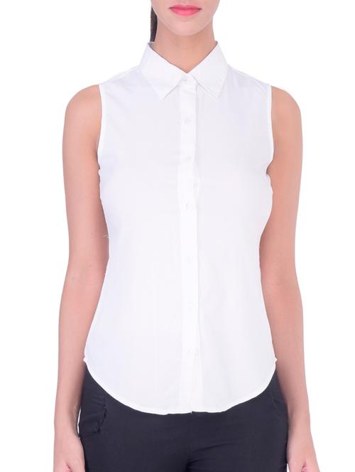 curved hem sleeveless shirt - 11215241 - Very Small Image - 1