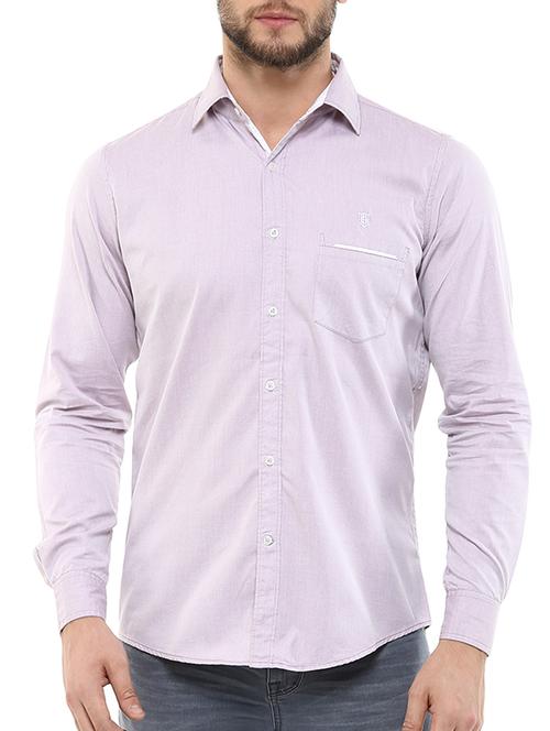 light purple cotton casual shirt - 11216523 - Very Small Image - 1