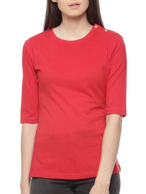red cotton regular top - 11217547 - Very Small Image - 1