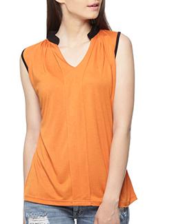 orange viscose regular top - 11217552 - Very Small Image - 1