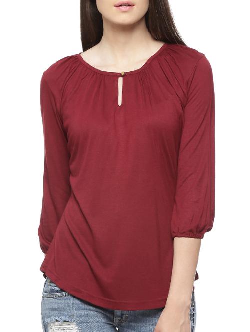 red viscose regular top - 11217586 - Very Small Image - 1