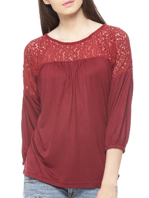 red viscose regular top - 11217589 - Very Small Image - 1