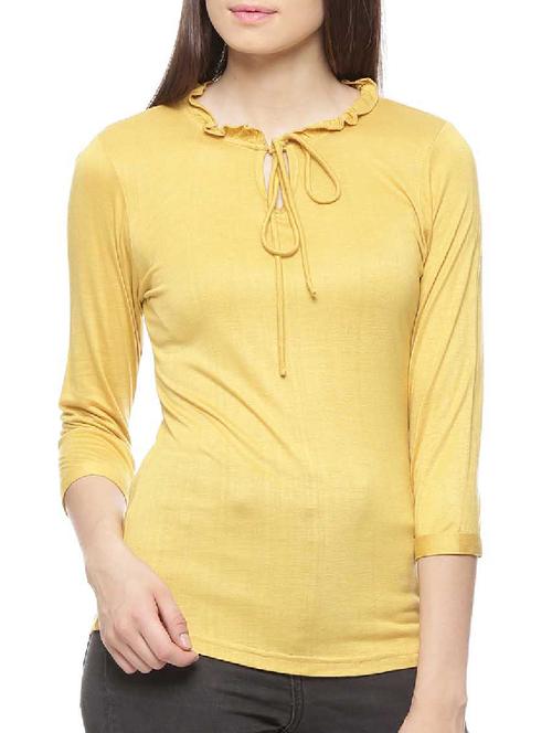 yellow viscose regular top - 11217593 - Very Small Image - 1
