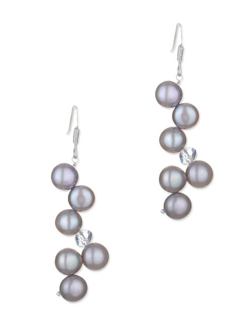 grey silver drop earring - 11219980 - Very Small Image - 1