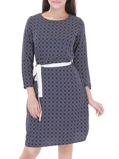 blue poly crepe dress - 11221529 - Very Small Image - 1