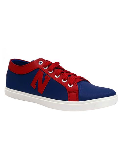 blue red color, leatherette sneaker shoes - 11221850 - Very Small Image - 1