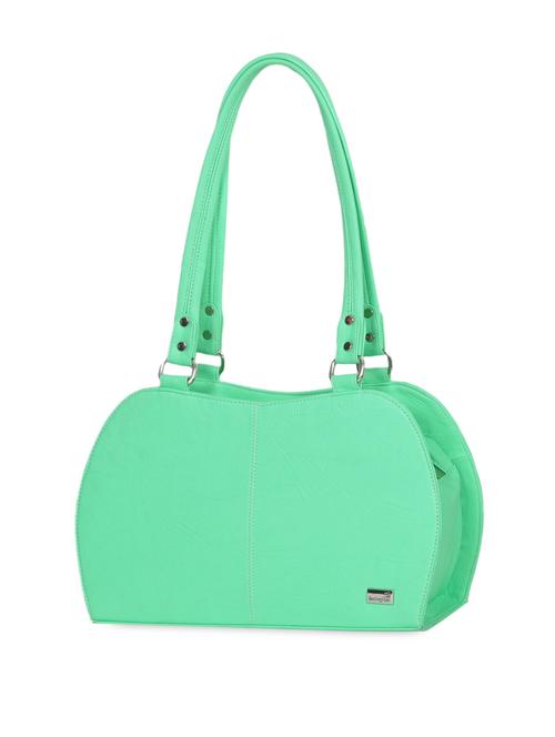 mint green structured leatherette handbag - 1122320 - Very Small Image - 1