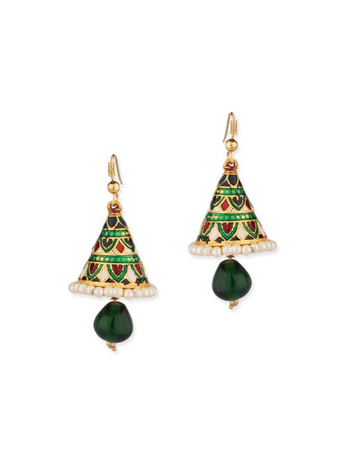 green metal earring - 11227701 - Very Small Image - 1