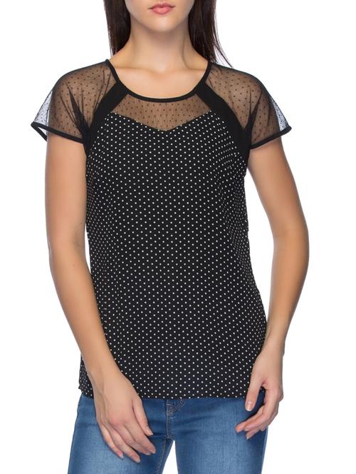 black polyester regular top - 11227895 - Very Small Image - 1