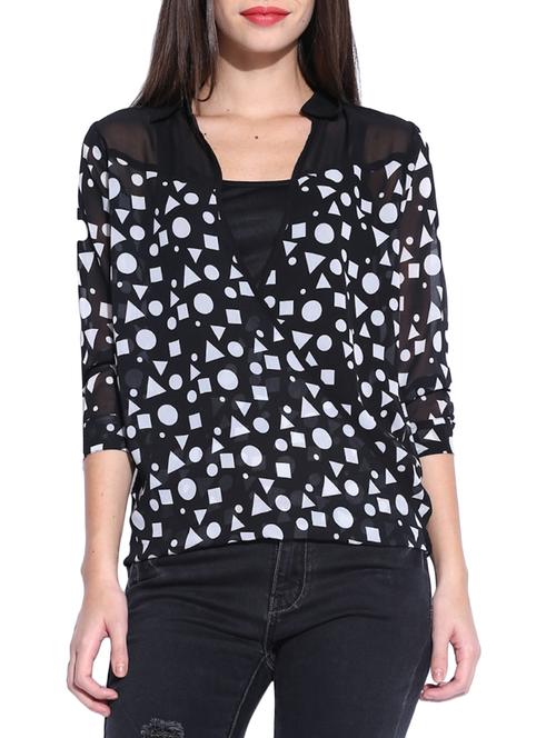 black polyester regular top - 11227904 - Very Small Image - 1