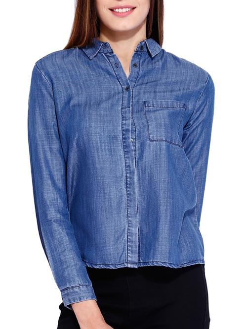 blue cotton regular shirt - 11228434 - Very Small Image - 1