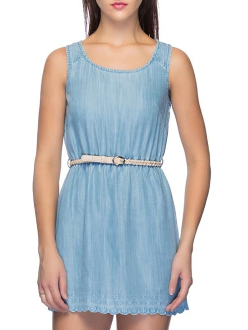 light blue cotton aline dress - 11229033 - Very Small Image - 1