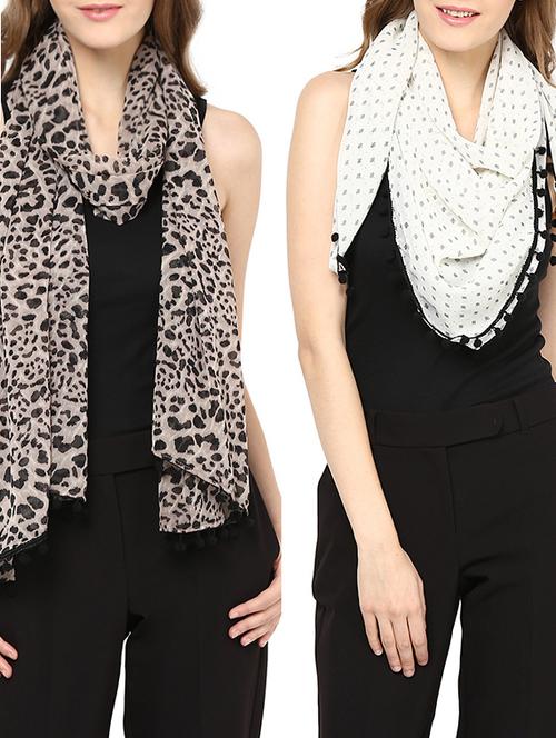 multi colored georgette stole - 11231117 - Very Small Image - 1