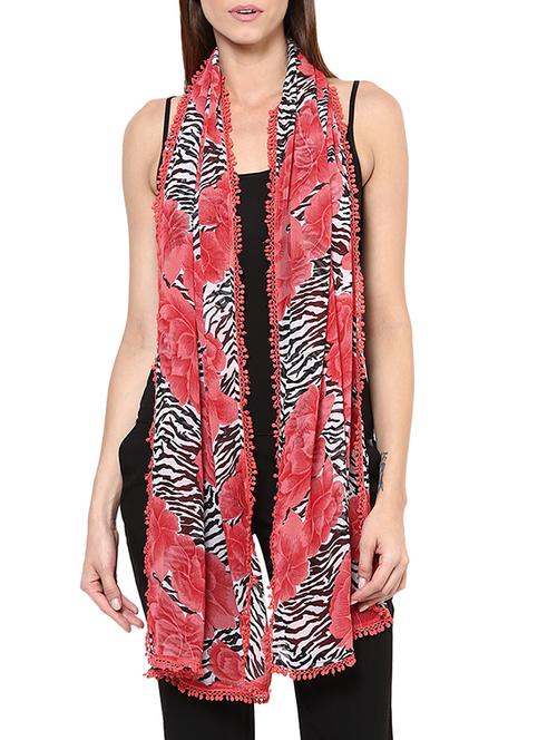 orange georgette stole - 11231132 - Very Small Image - 1