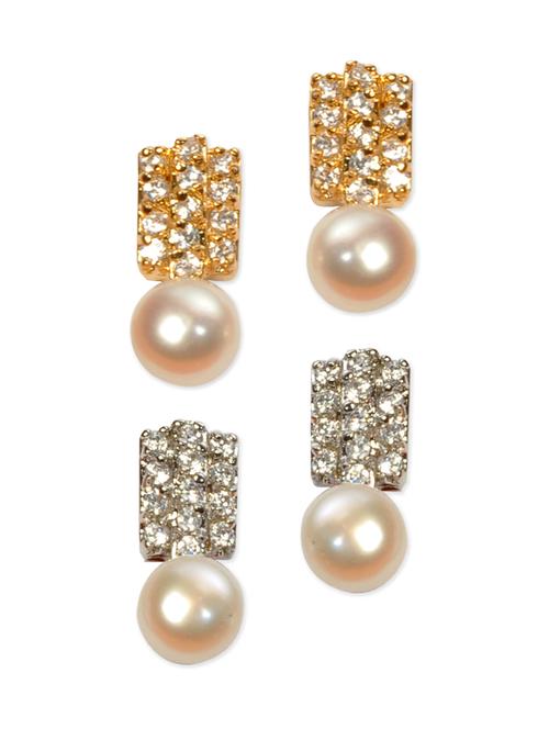multi colored pearl earrings combo - 11232106 - Very Small Image - 1