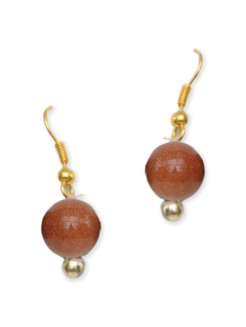 gold metal drop earrings - 11232136 - Very Small Image - 1