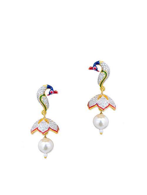multi colored metal jhumka earrings - 11232618 - Very Small Image - 1