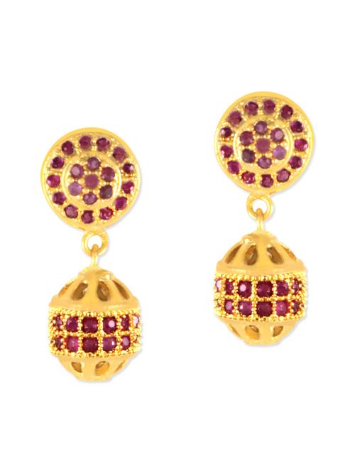 red brass drop earring - 11233450 - Very Small Image - 1