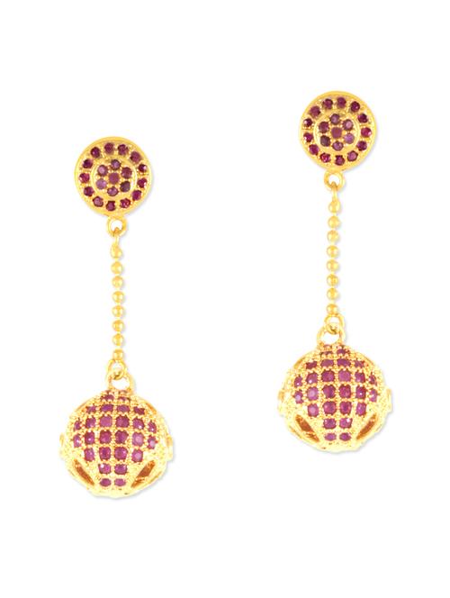 red brass drop earring - 11233455 - Very Small Image - 1
