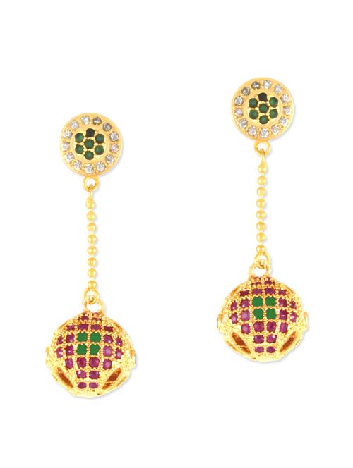 red brass drop earring - 11233456 - Very Small Image - 1