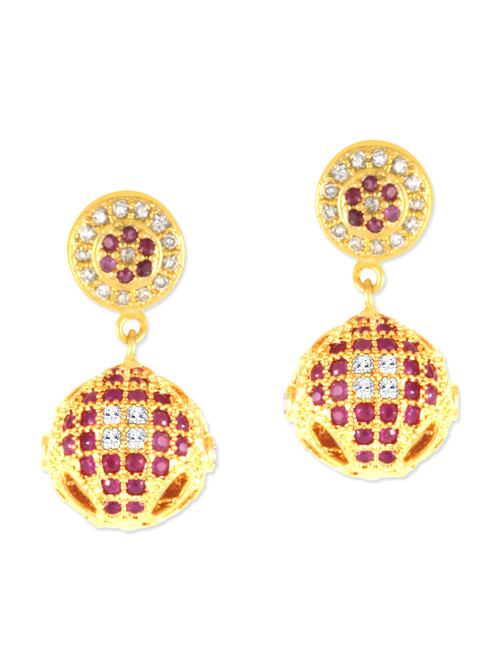 red brass drop earring - 11233460 - Very Small Image - 1