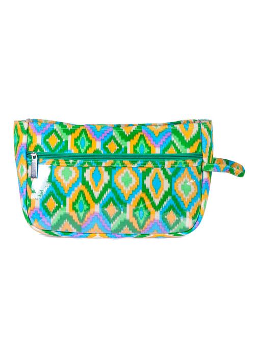 green cotton ikat printed pouch - 11236069 - Very Small Image - 1