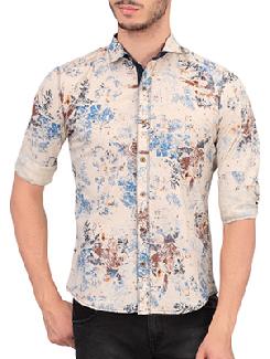 beige cotton casual shirt - 11236261 - Very Small Image - 1
