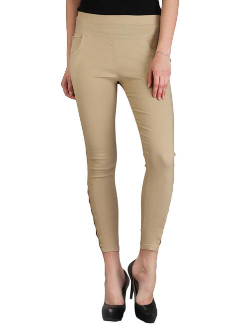 beige cotton jeggings - 11249199 - Very Small Image - 1