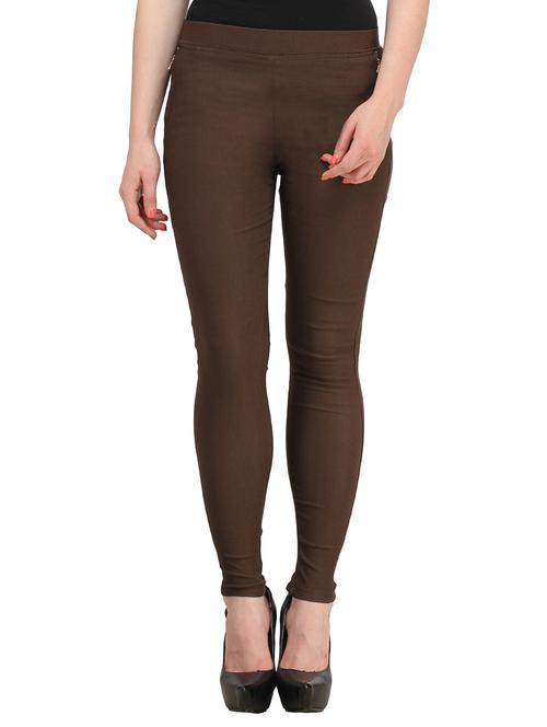 brown cotton jeggings - 11249237 - Very Small Image - 1