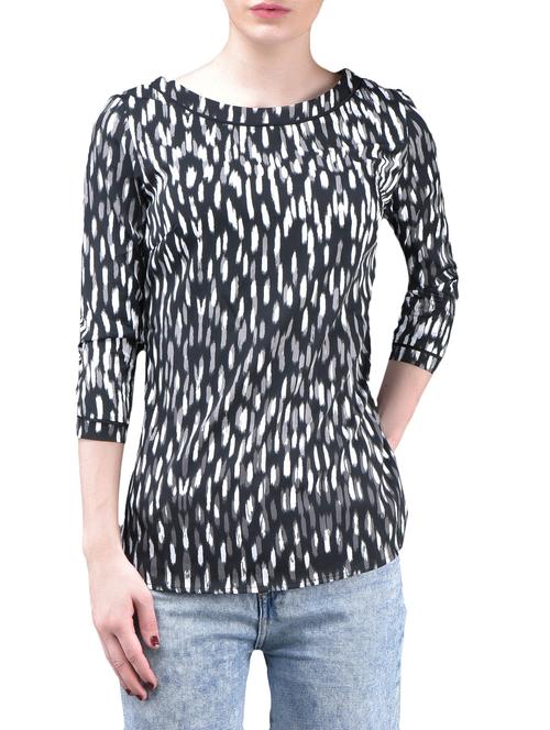 monochrome printed polycrepe top - 1125058 - Very Small Image - 1