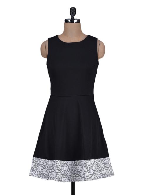 monochrome polycrepe with lycra skater dress - 1125200 - Very Small Image - 1