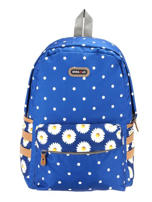 blue polyester printed backpack - 11252636 - Very Small Image - 1