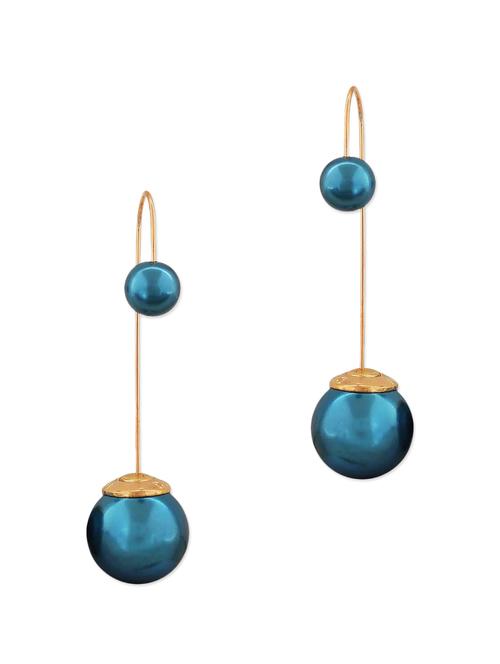 blue metal drop earring - 11253689 - Very Small Image - 1