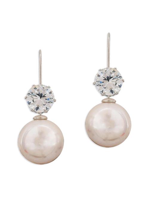 white metal drop earring - 11253913 - Very Small Image - 1