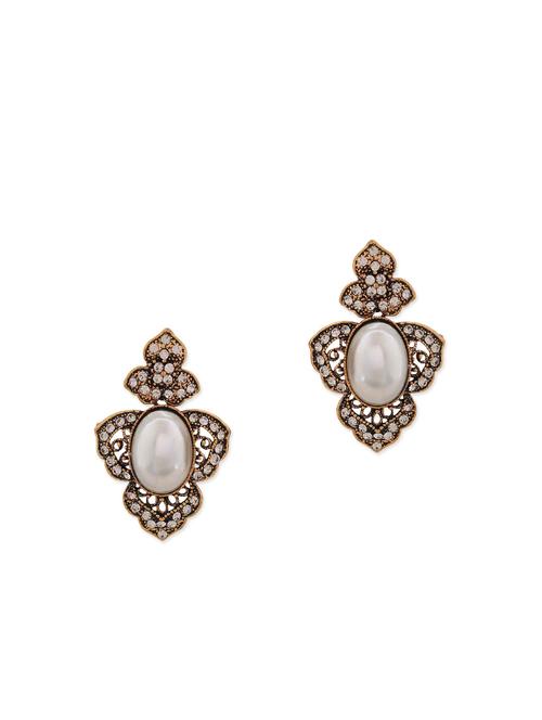 white metal drop earring - 11253939 - Very Small Image - 1