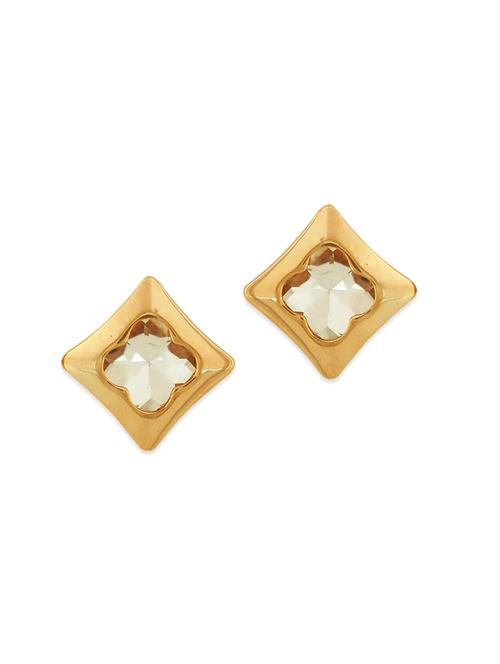 gold metal studs earring - 11254164 - Very Small Image - 1