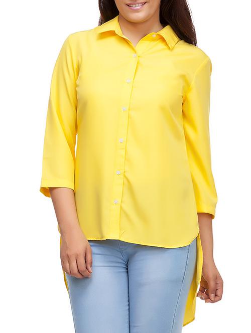 yellow polyester high low shirt - 11255731 - Very Small Image - 1