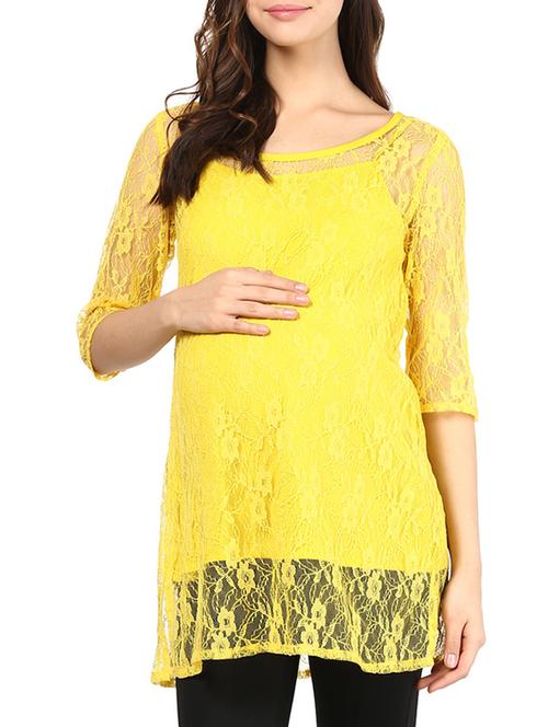yellow lace maternity wear - 11257130 - Very Small Image - 1