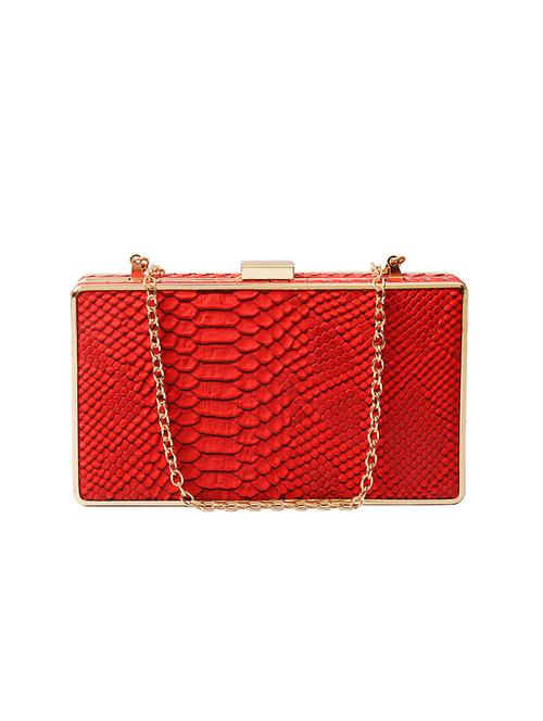 red leatherette clutch - 11259130 - Very Small Image - 1