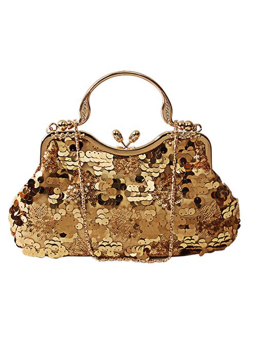 gold leatherette clutch - 11259134 - Very Small Image - 1
