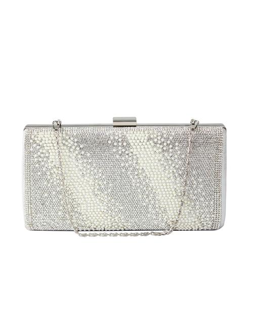 silver leatherette clutch - 11259142 - Very Small Image - 1