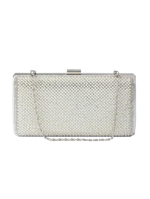 silver leatherette clutch - 11259143 - Very Small Image - 1